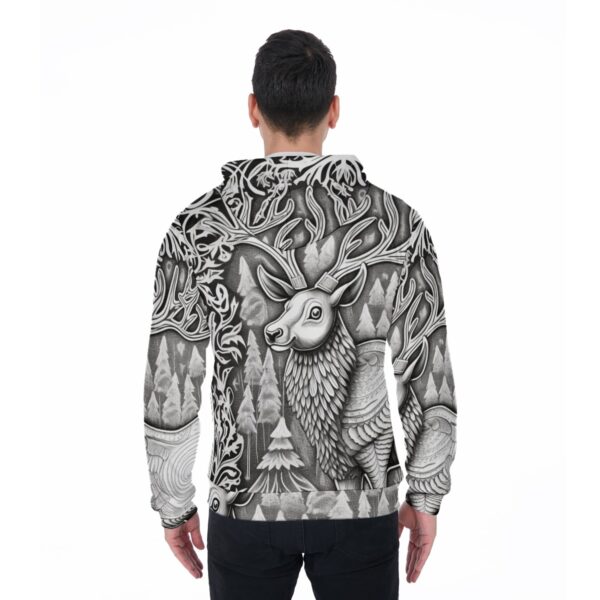 All-Over Print Zip Up Hoodie With Pocket - Imagen 4