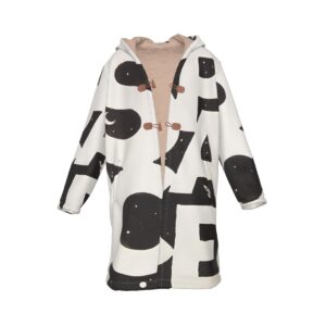 All-Over Print Men's Horn Button Long Fleece Windbreaker