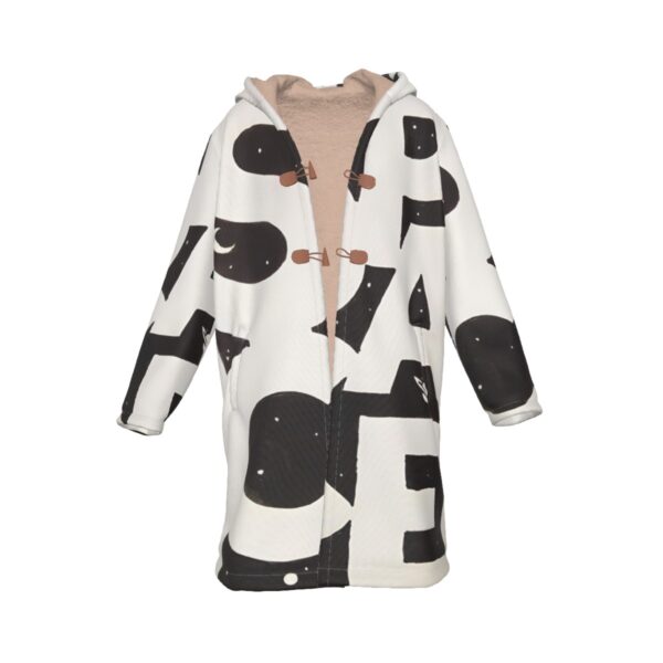 All-Over Print Men's Horn Button Long Fleece Windbreaker