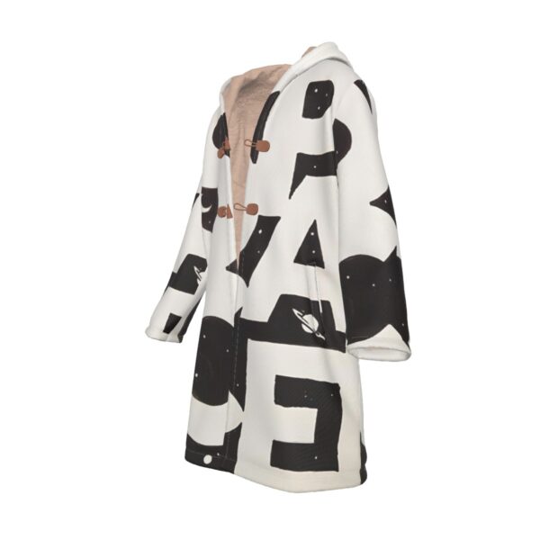 All-Over Print Men's Horn Button Long Fleece Windbreaker - Imagen 4