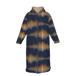 All-Over Print Men's Long Fleece Zip Up Windbreaker