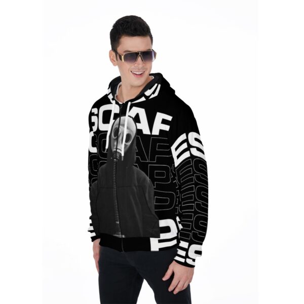 All-Over Print Zip Up Hoodie With Pocket - Imagen 3