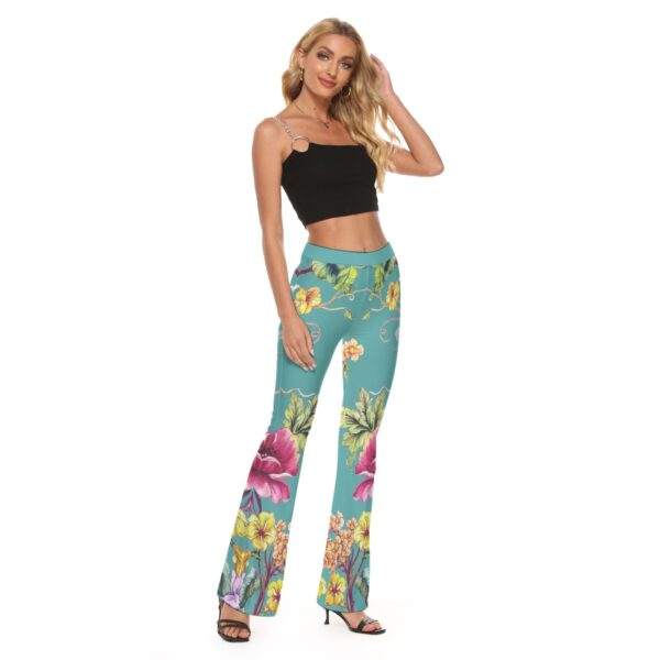 All-Over Print Women's Skinny Flare Pants - Imagen 2