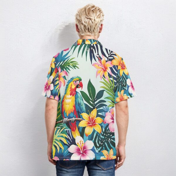 All-Over Print Men's Hawaiian Shirt With Button Closure - Imagen 4