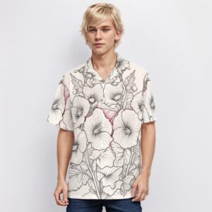 All-Over Print Men's Hawaiian Shirt With Button Closure