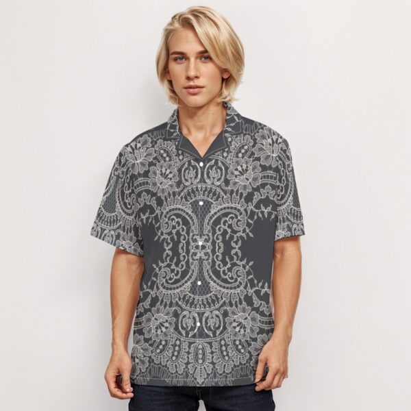 All-Over Print Men's Hawaiian Shirt With Button Closure