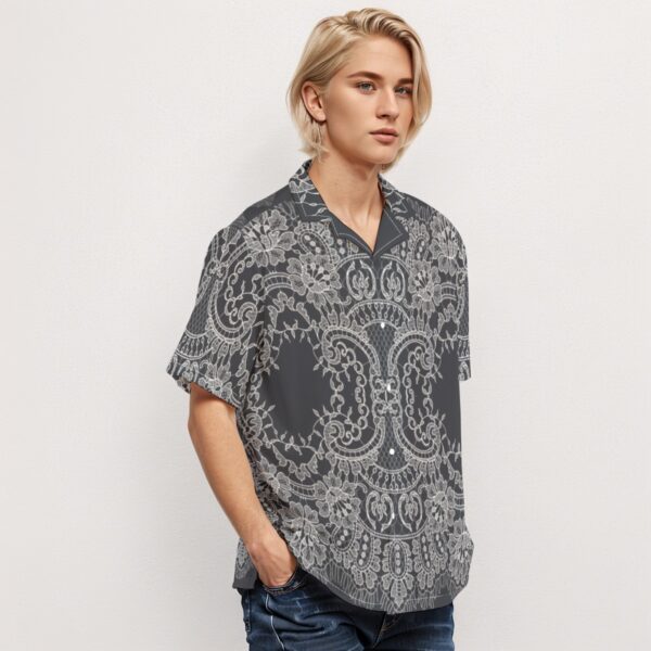 All-Over Print Men's Hawaiian Shirt With Button Closure - Imagen 2