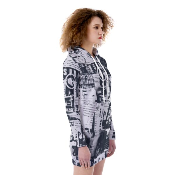 All-Over Print Women's Heavy Fleece Long Hoodie - Imagen 3