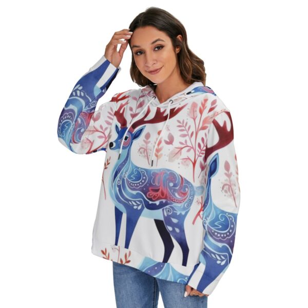 All-Over Print Women's Heavy Fleece Zip-on-the-Side Hoodie - Imagen 2