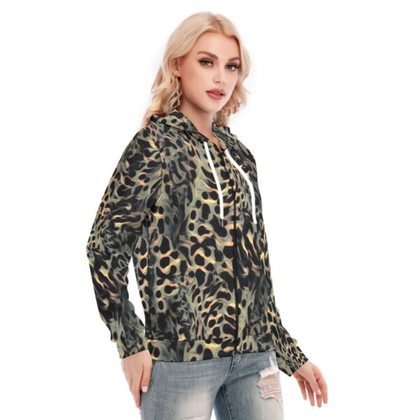 All-Over Print Women's Hoodie With Zipper - Imagen 3