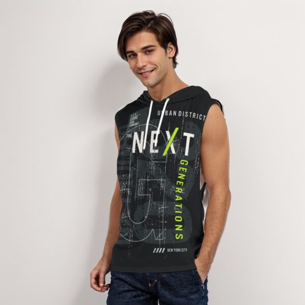 All-Over Print Men’s Sleeveless Pullover Hoodie - Imagen 3