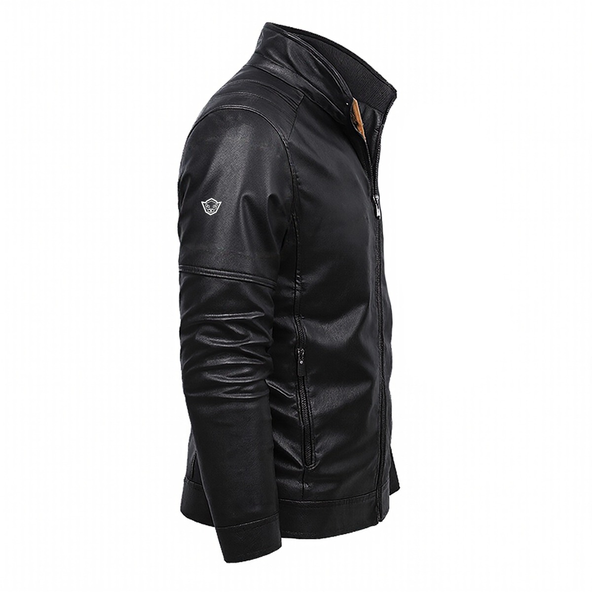 Plus Fleece Decorative Zipper Leather Jacket (DTF) - Imagen 2