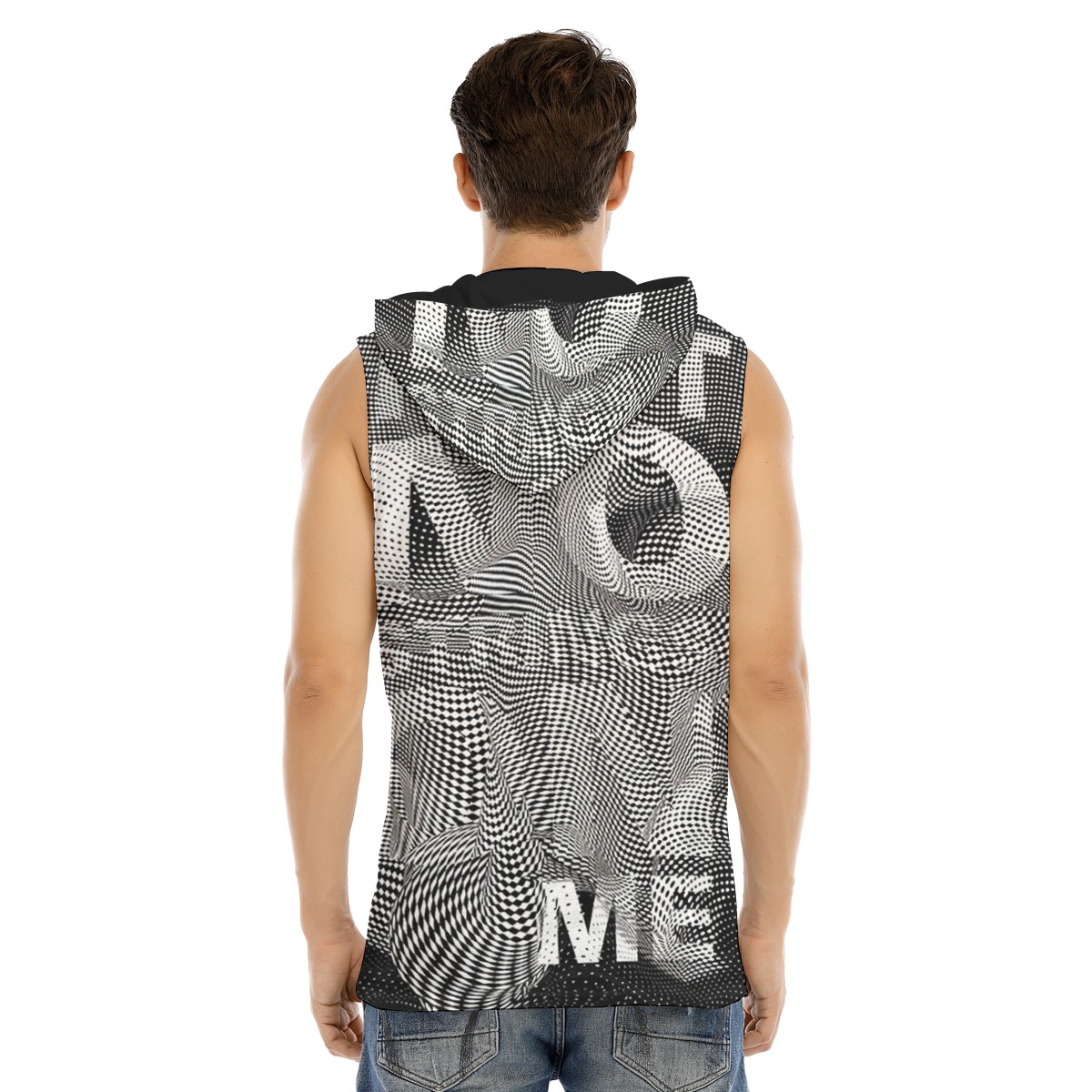 All-Over Print Men's Tank Hooded Vest - Imagen 4