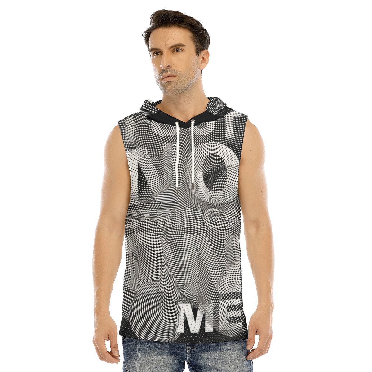 All-Over Print Men's Tank Hooded Vest