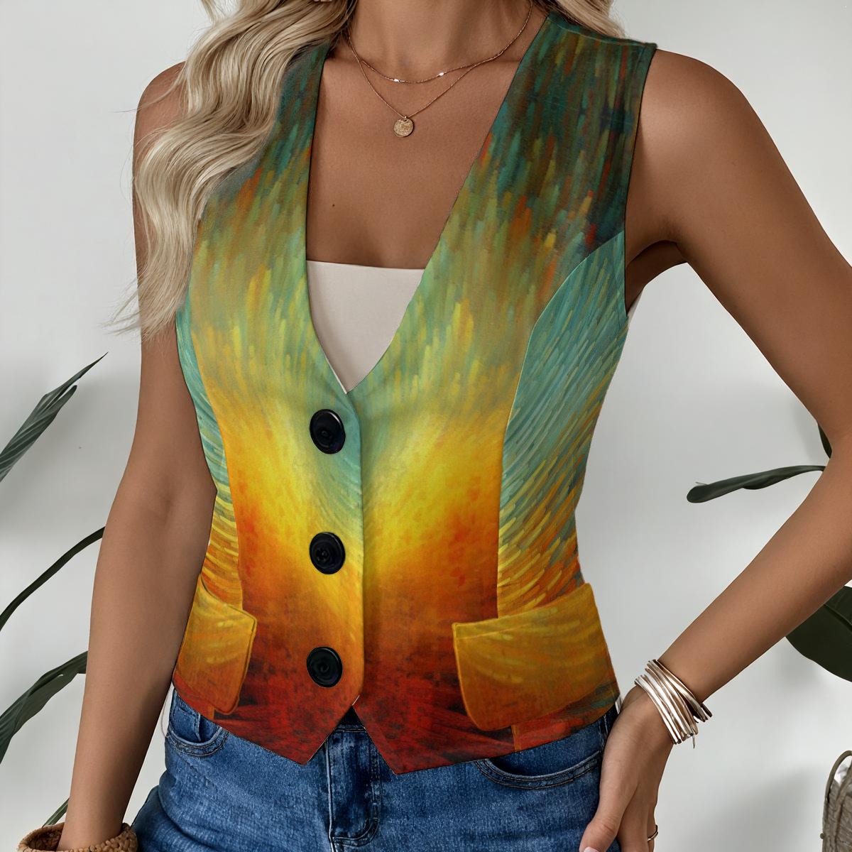 All-Over PrintWomen's Formal Vest|245GSM